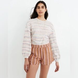Madewell |  Linen-Cotton Pull-On Shorts | Rainbow Stripe | Women's Size Small‎